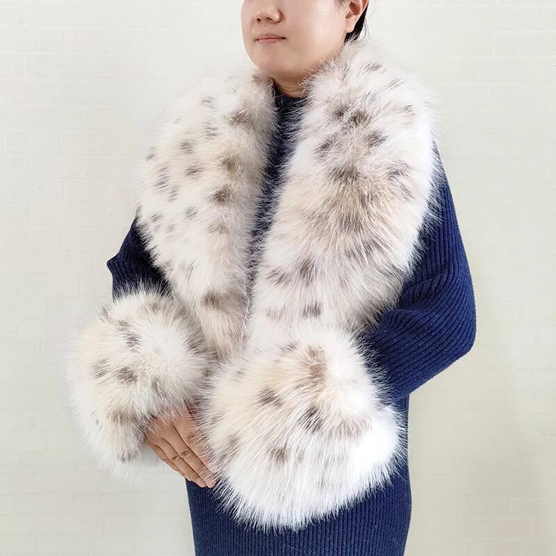 Jacket Winter Clothing - Large Women Faux Fox Fur Scarf