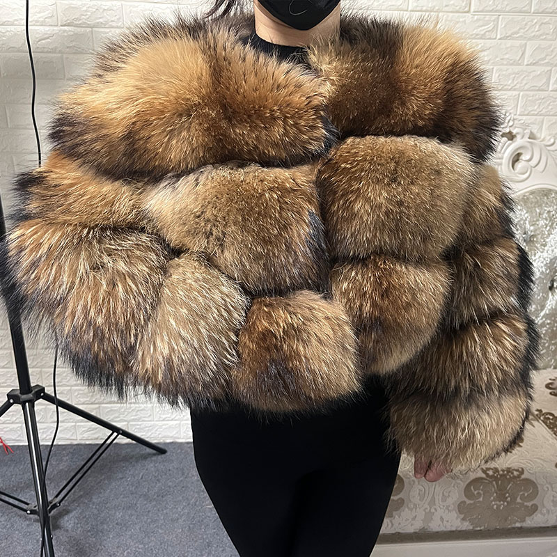Plus Size Tops Brown Fur Maoma - đánh giá và giá Jacket Winter Clothing