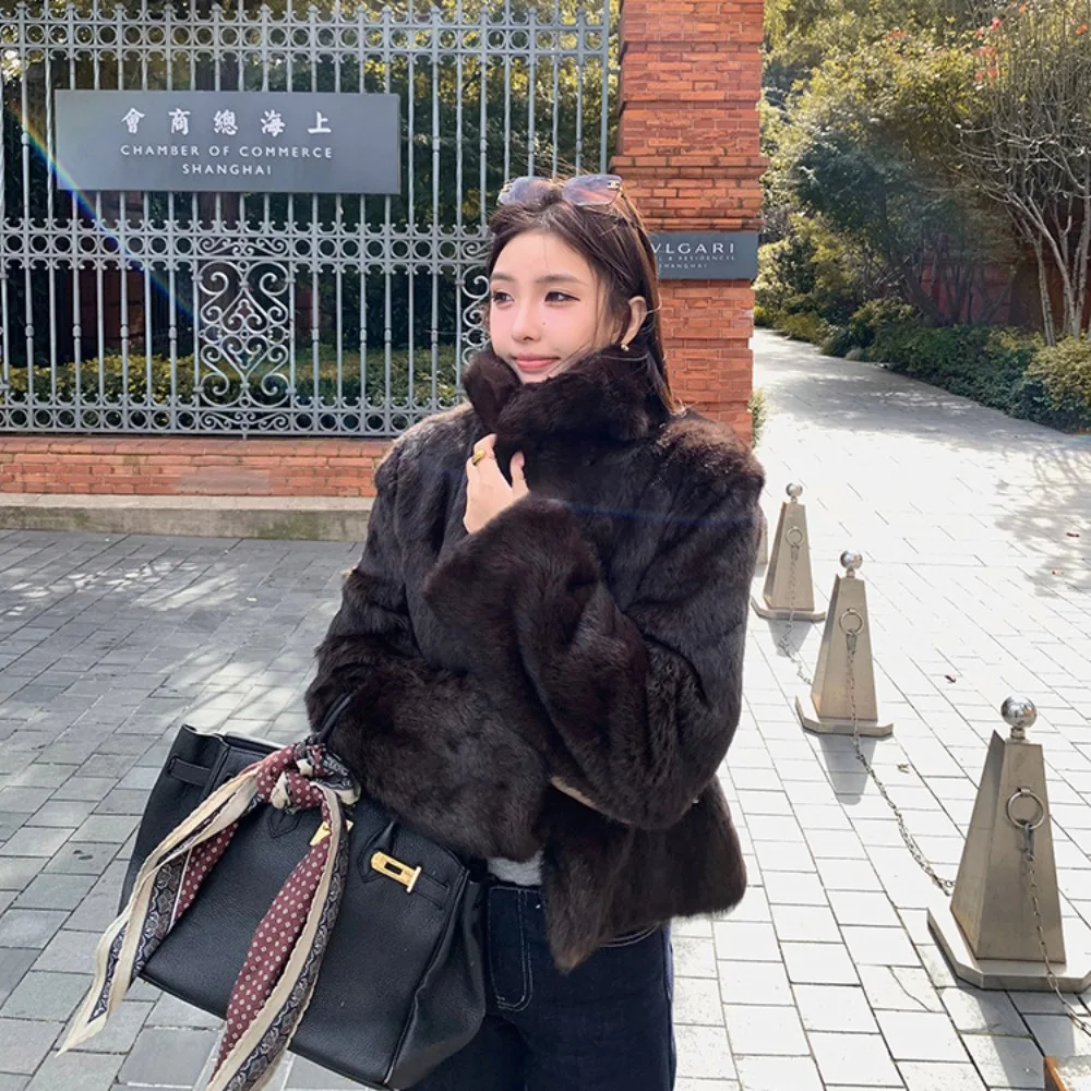 Natural Rabbit Fur Coat Women  - đánh giá và giá Winter Clothing Wholesale