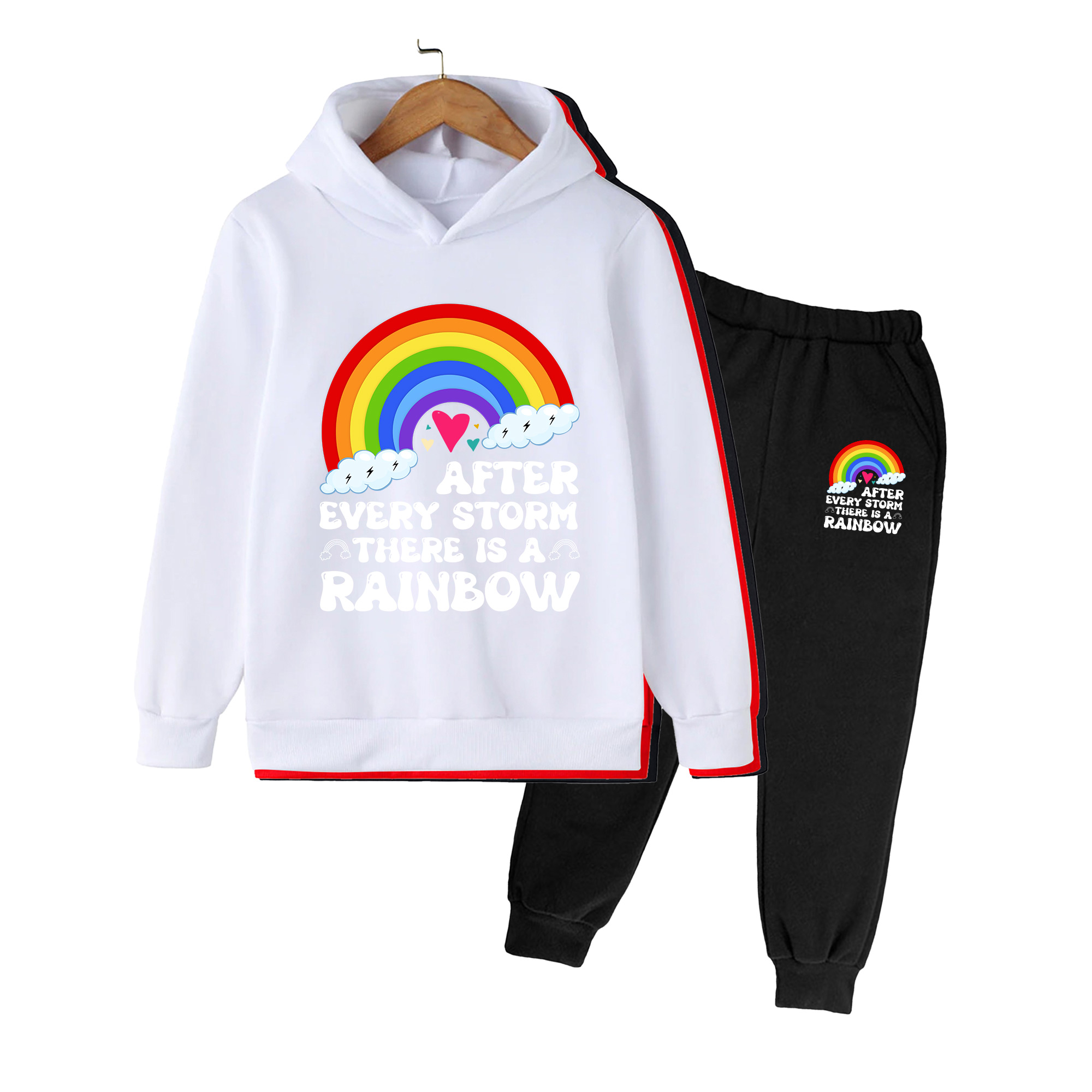 Kids Rainbow Print Hoodie & Sw - đánh giá và giá Winter Clothing Activity