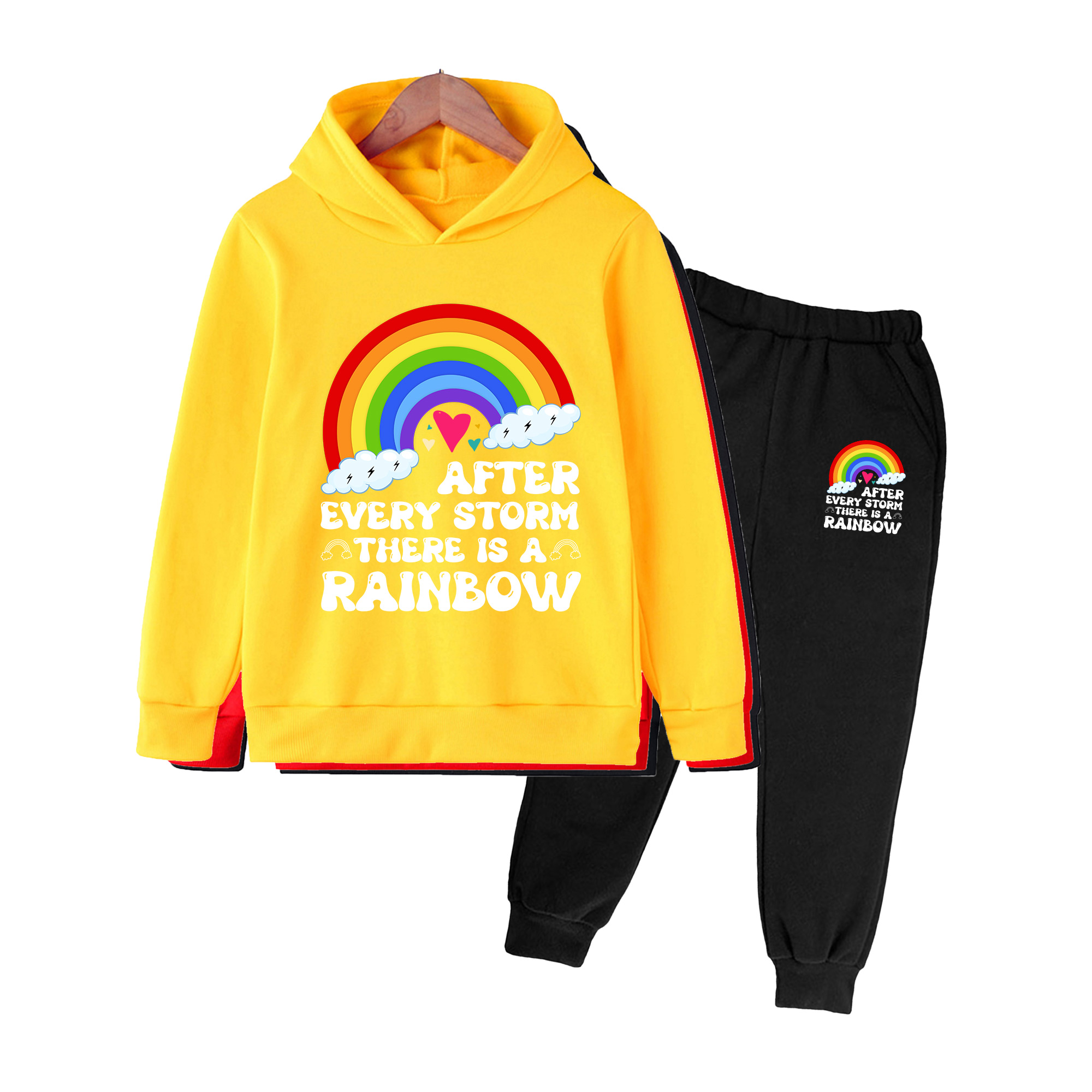 Kids Rainbow Print Hoodie & Sw - đánh giá và giá Winter Clothing Activity