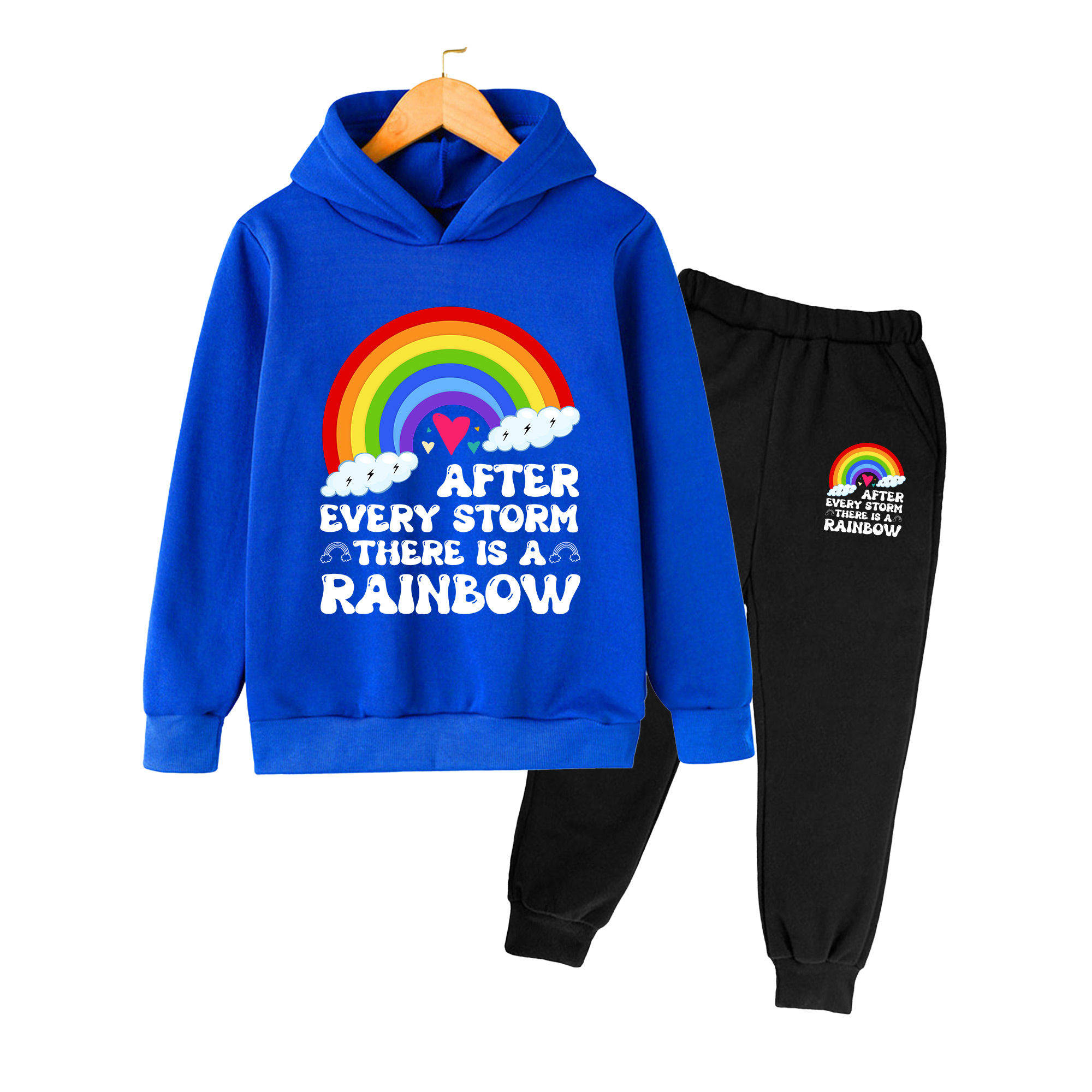 Kids Rainbow Print Hoodie & Sw - đánh giá và giá Winter Clothing Activity