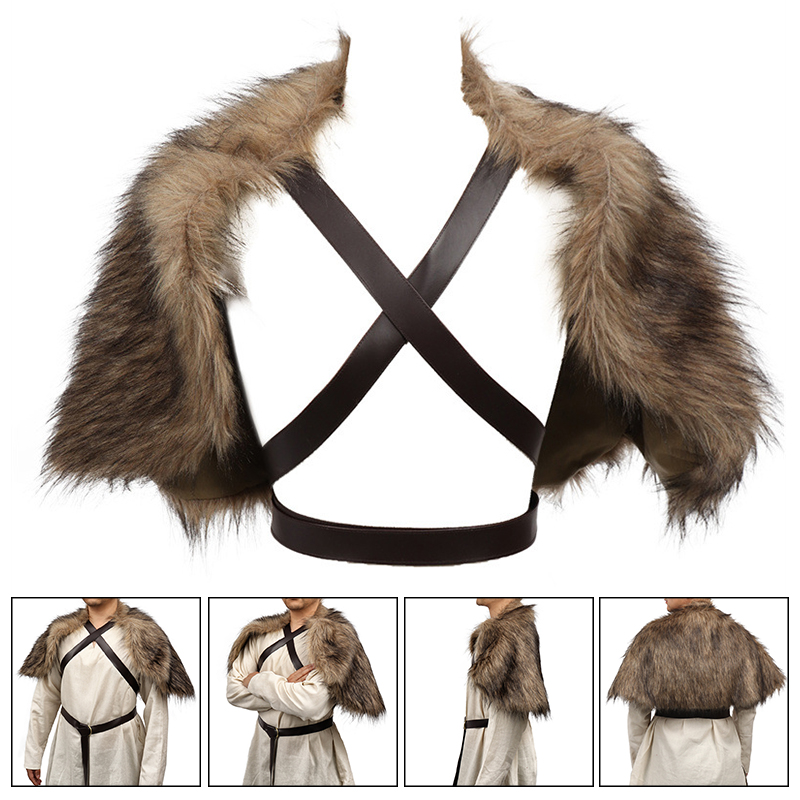 Viking Cloak Faux Fur Collar C - đánh giá và giá Jacket Winter Clothing