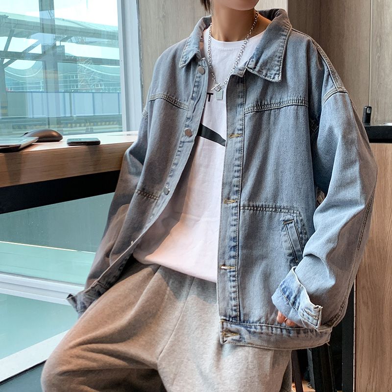 Retro Lapel Men's Denim Jacket - đánh giá và giá Winter Clothing Aesthetic