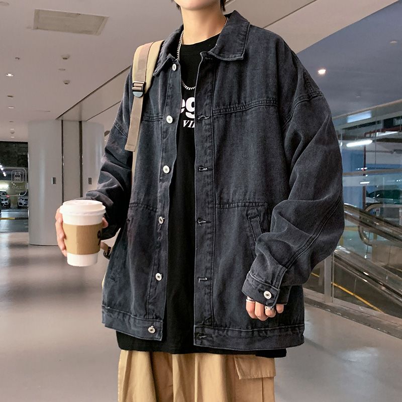 Retro Lapel Men's Denim Jacket - đánh giá và giá Winter Clothing Aesthetic