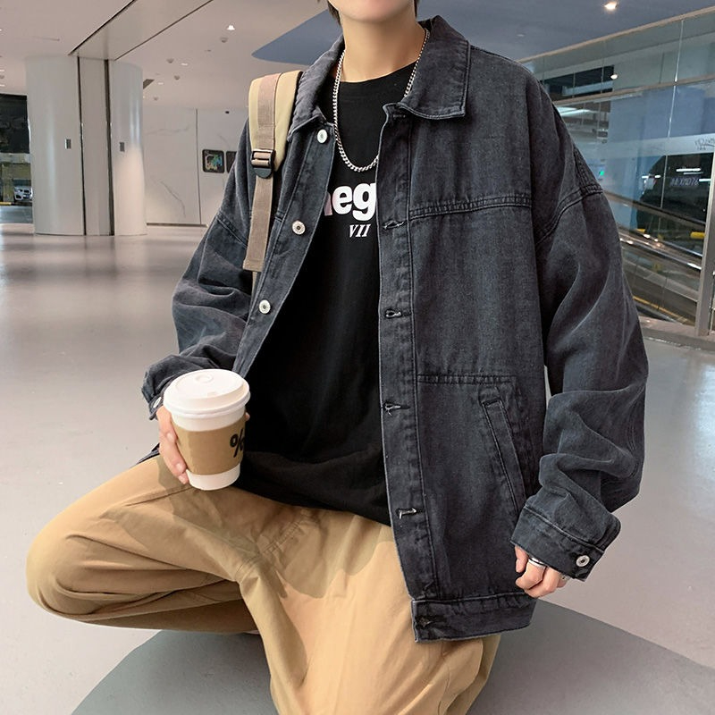 Retro Lapel Men's Denim Jacket - đánh giá và giá Winter Clothing Aesthetic